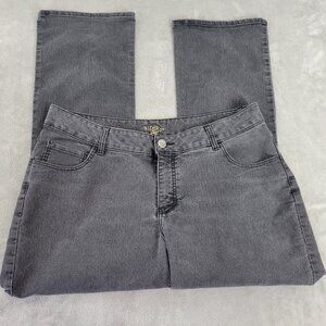 Riders By Lee Womens Jeans 16W Plus Boot Cut Muted Black Denim Zip Fly BOO6E